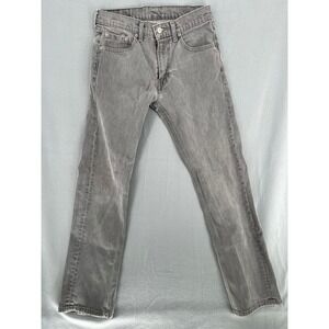Levis 505 Regular Fit Grey Jeans Mens 30x32 Straight Leg Denim